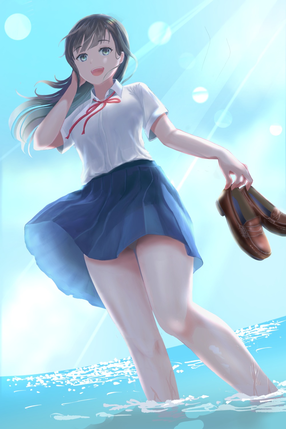 Pantsu Seifuku Skirt Lift Tagme Wet Yande Re